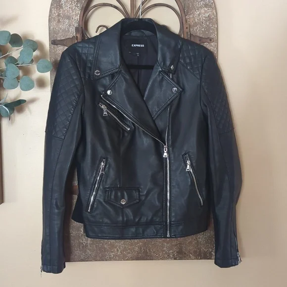 Express Faux Leather Moto Jacket - Picture 3 of 10